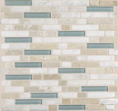 stone and sea foam tile mosaic for kitchen or bath