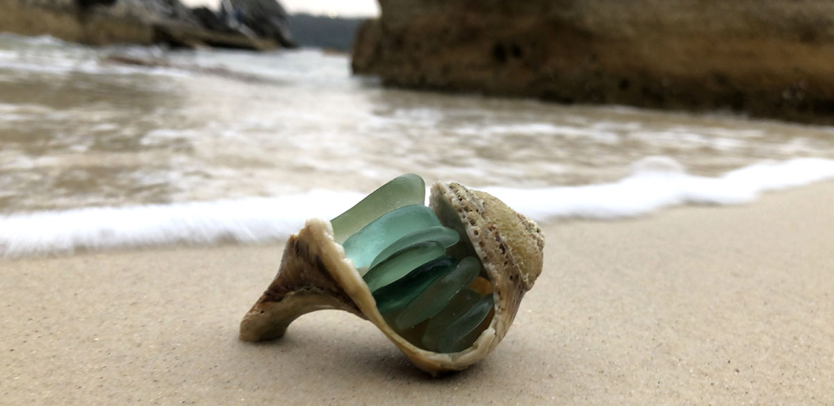 sea glass beach therapy for cancer survivor