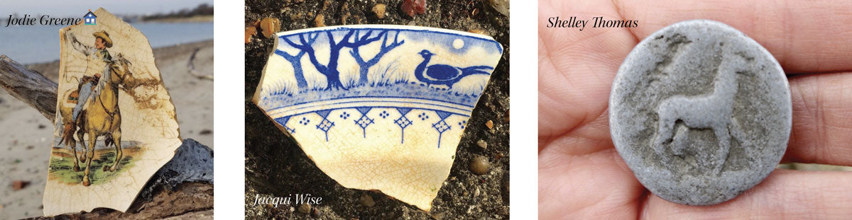 beach pottery and beach metal with animals on it