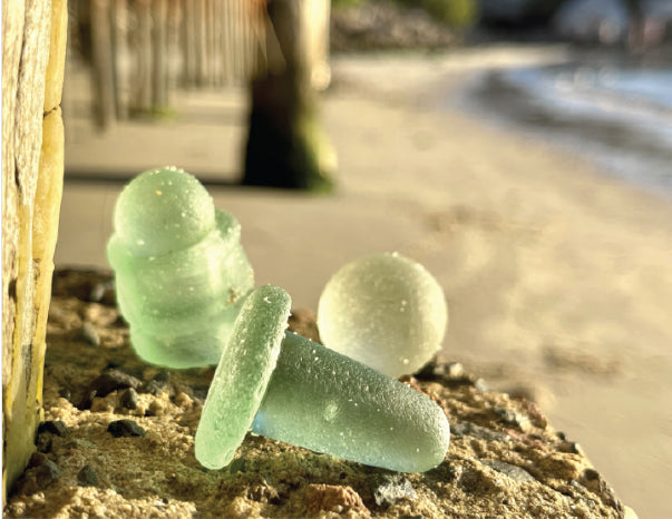 glowing australian sea glass