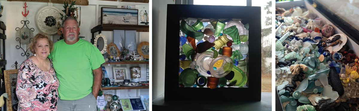 collecting sea glass in the outer banks