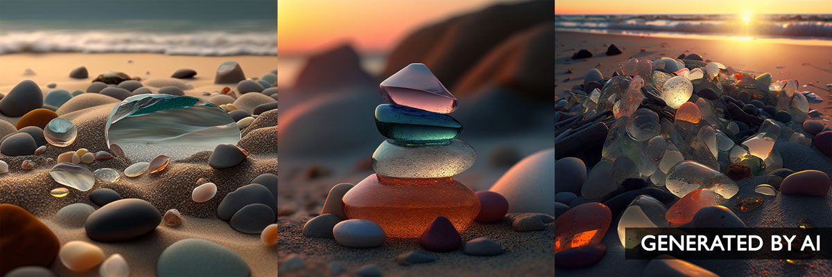 fake beach glass image made by midjourney