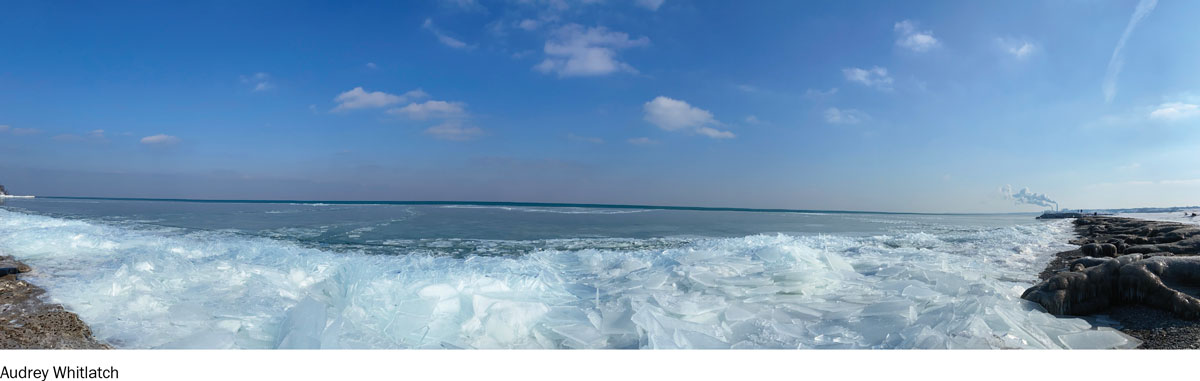 ice on great lakes beach