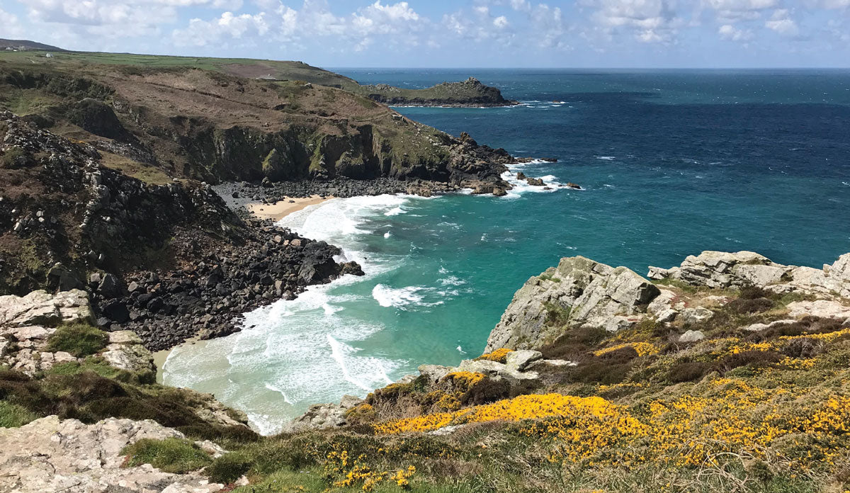 sea glass hunting in cornwall england