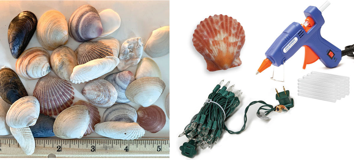 supplies to make seashell light garland