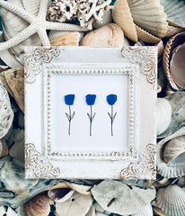 cobalt blue sea glass art