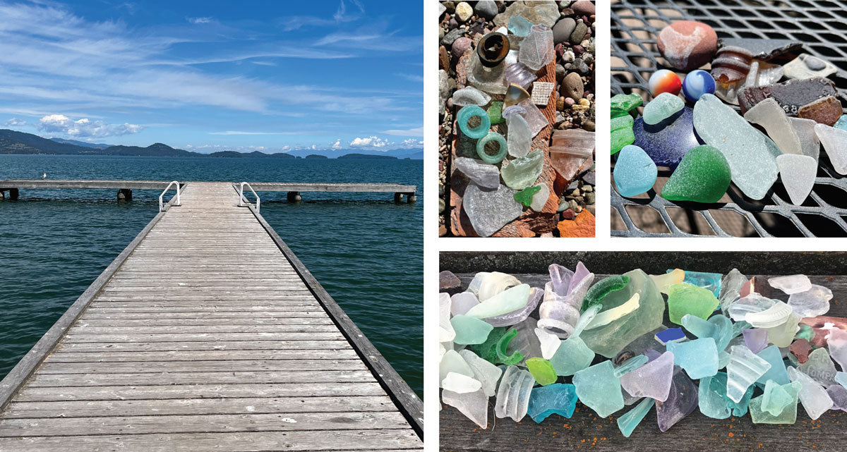 beautiful beach glass found in mountain lake in montana