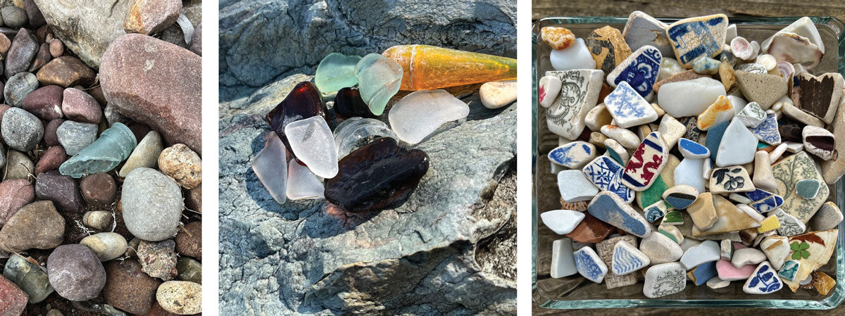 bottle neck beach glass sea pottery from montana lake