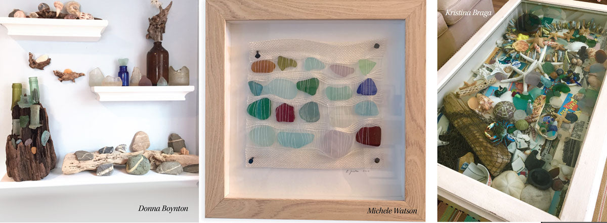 sea glass table shelves and frames