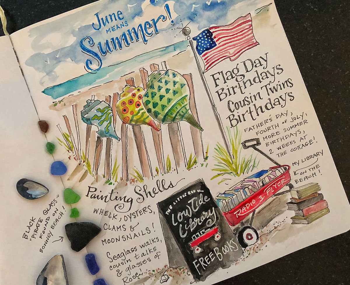 watercolor of beach memories