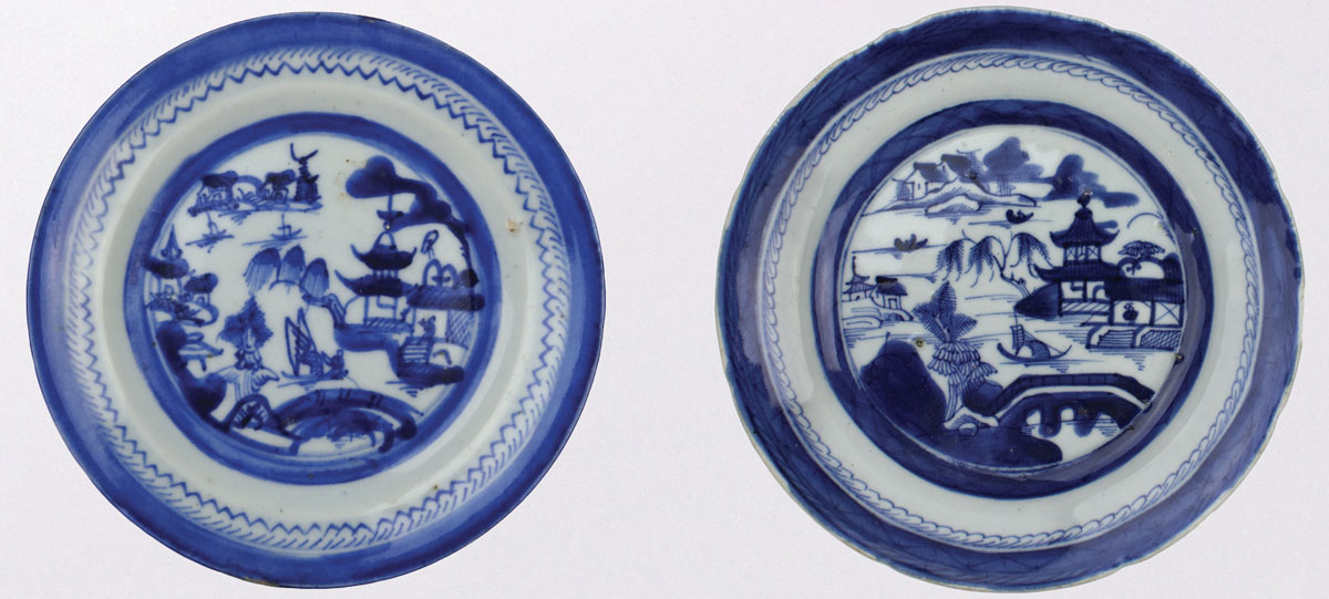 canton ware plates handpainted pottery