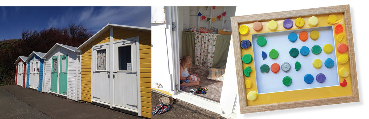 cute beach hut in cornwall england