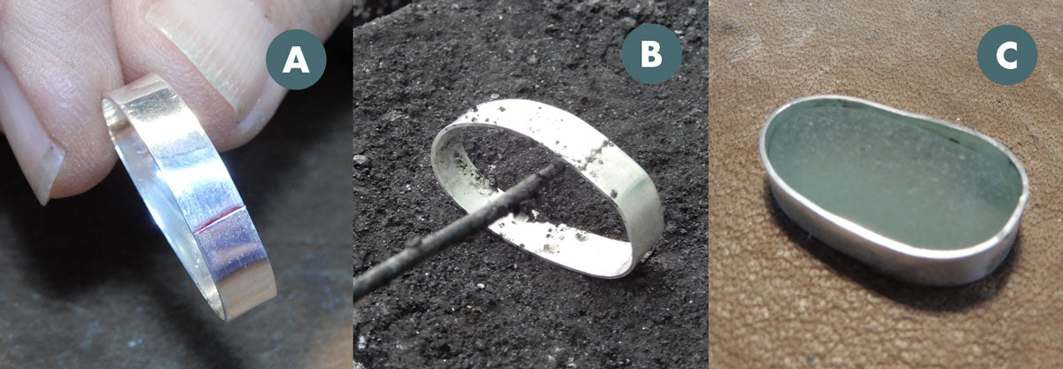 create bezel for beach glass ring