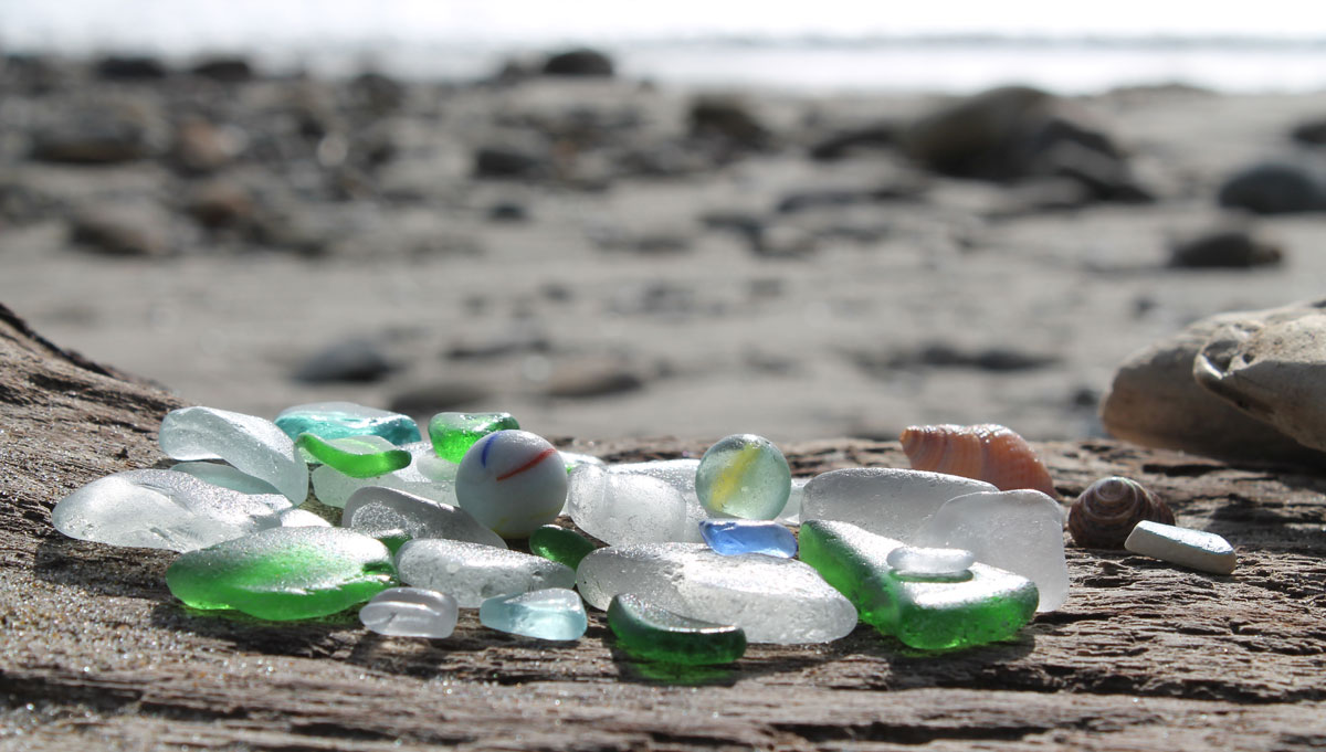 sea glass and beach marbles