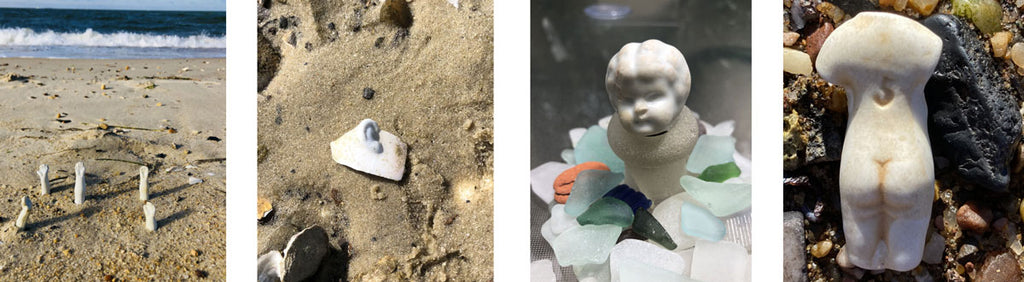 beach found porcelain doll parts