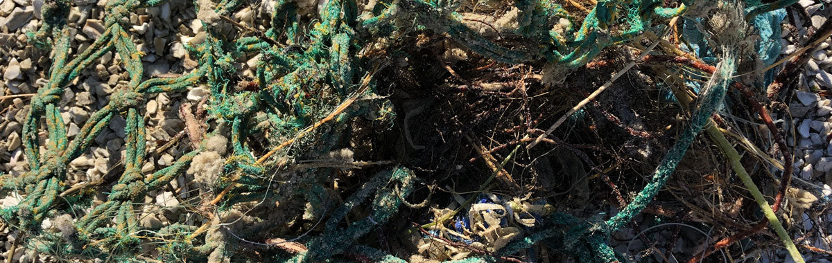 plastic rope found on beach