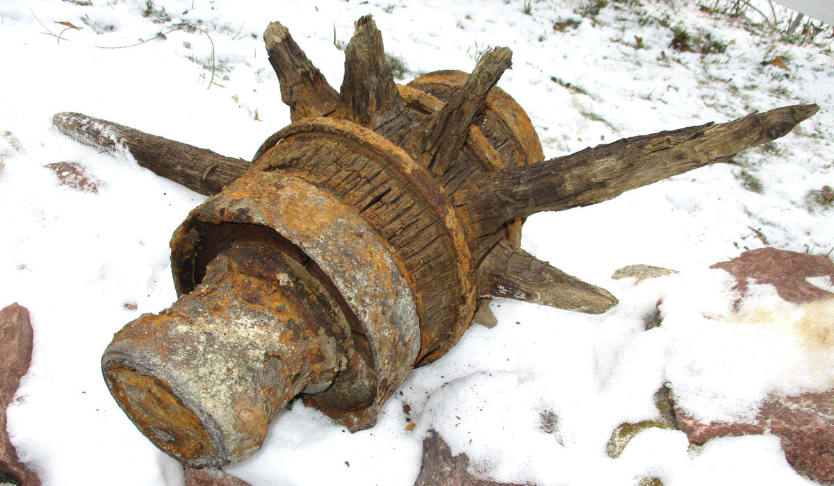 wagon wheel from mudlarking in driftless