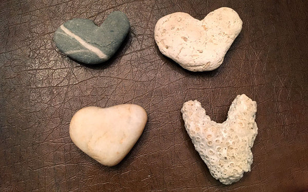 heart rocks and coral