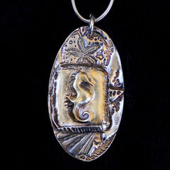 silver seahorse pendant necklace