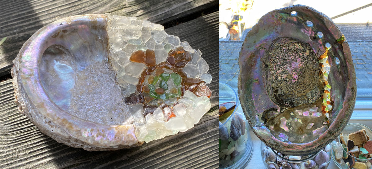 abalone shell repair sea glass resin