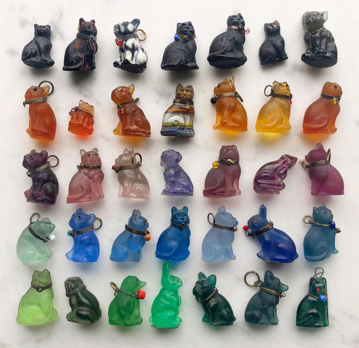 czech glass charm animal rainbow collection