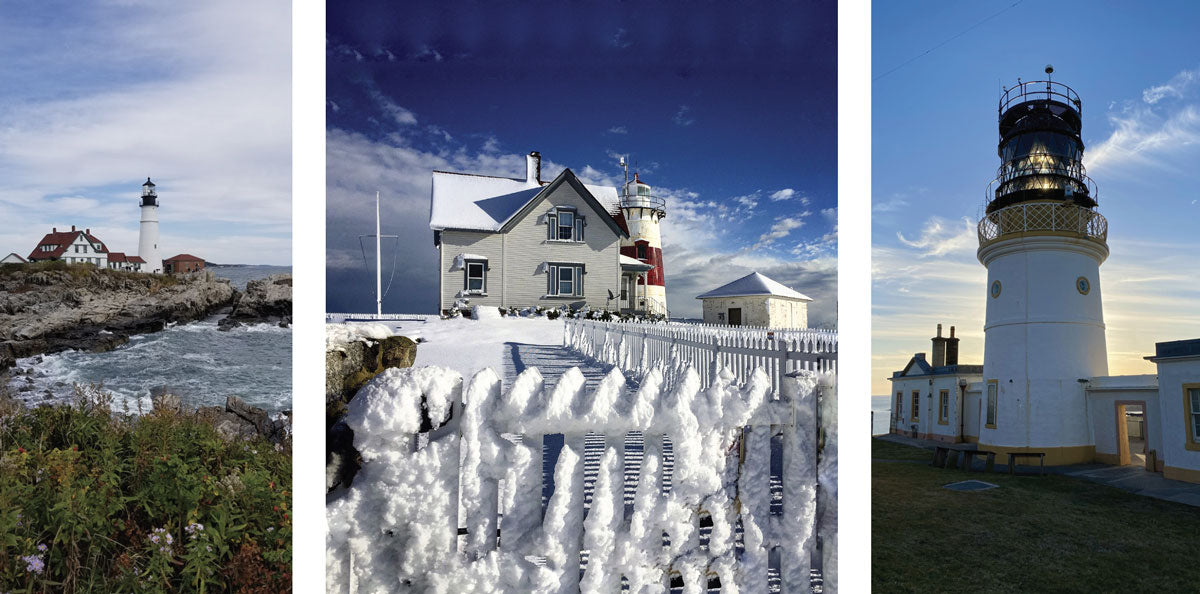 Portland Head lighthouse (Carol Polakowski). Stratford Point Lighthouse, Stratford, Connecticut (Carol B. Roche). Sumburgh Head Lighthouse, Shetland, Scotland (Vaila Irvine).