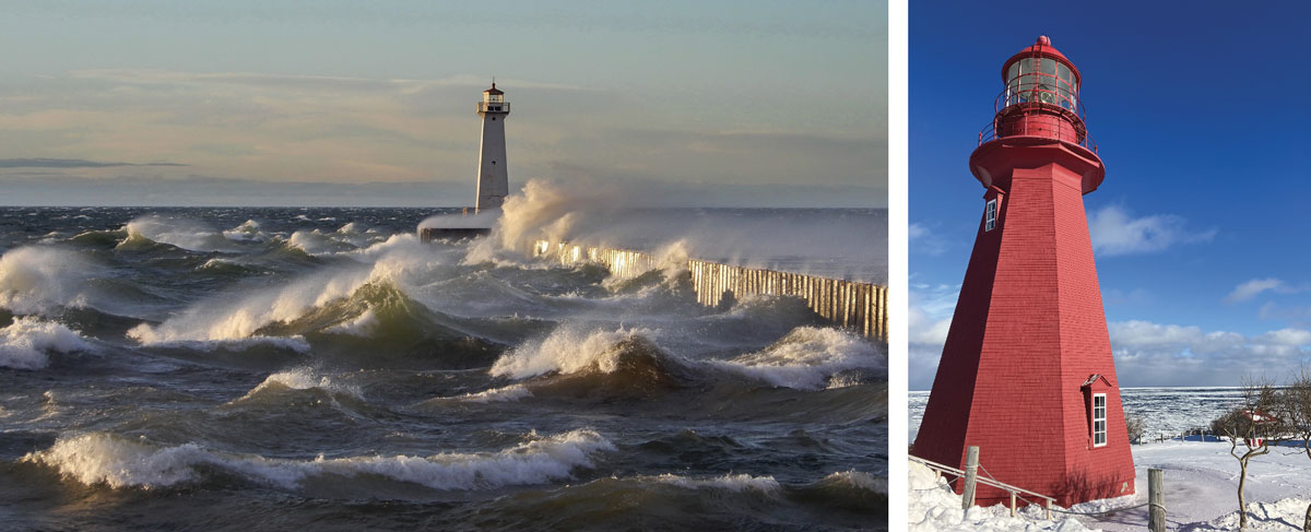 Sodus Outer Lighthouse, Sodus Point, New York (Cathy Contant). La Martre Lighthouse, La Martre, Quebec (Carole Cadieux).