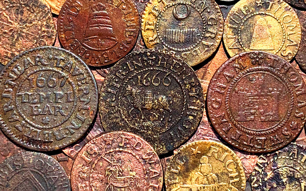 mudlarking trade token coins from London England