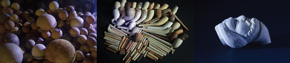 beach marbles and pipes from massachusetts beaches