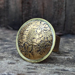 hibiscus monstera brass ring