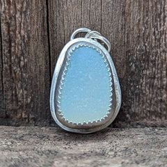 opalescent beach glass pendant