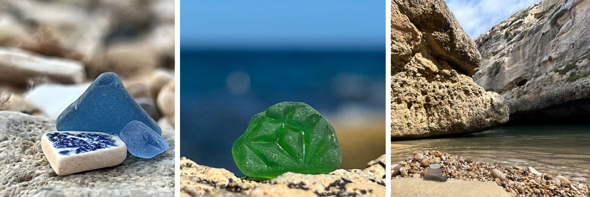 sea glass and beach pottery found in malta