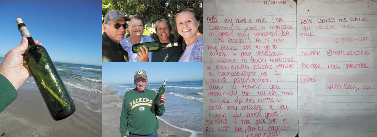 message in a bottle The Jereczek, South Beach of Padre Island National Seashore