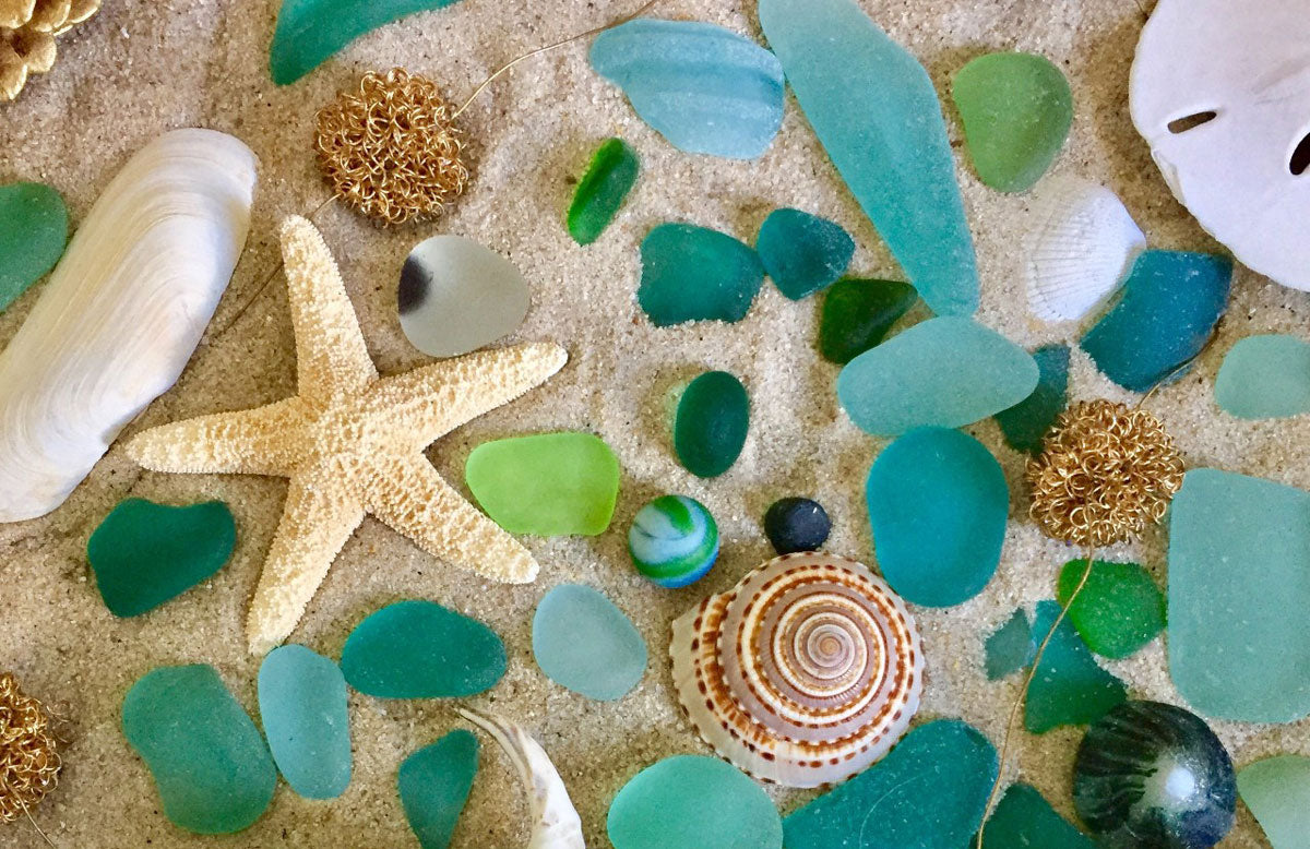 beautiful sea glass collection