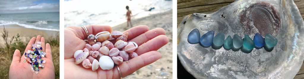 mini shells and sea glass