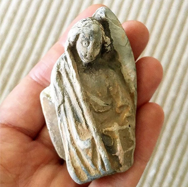 pottery saint figurine from the river thames