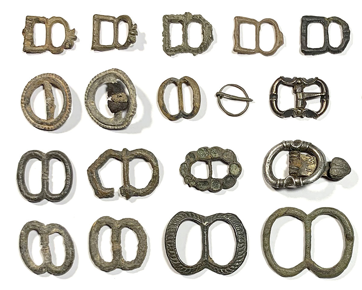 beautiful collection of antique buckles found in the thames