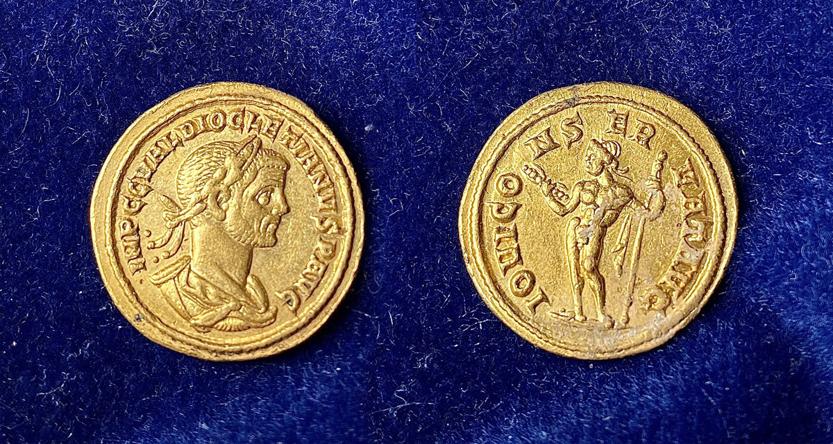 antique Diocletian gold aureus coin