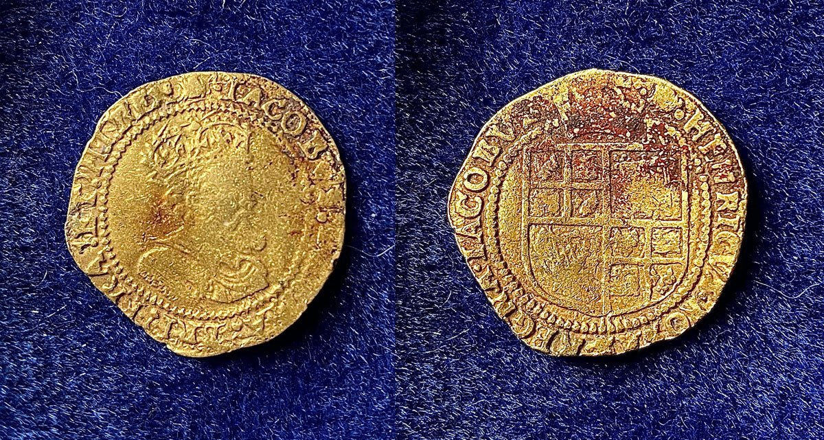 King James I gold crown coin