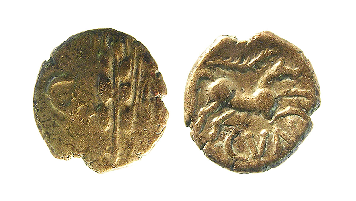 King Cunobelin gold quarter stater from london river mudlark