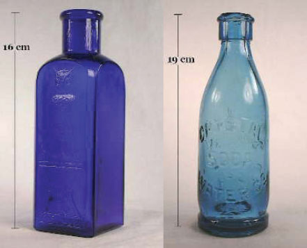 True blue antique bottles