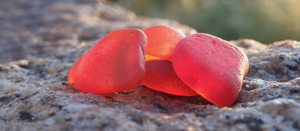 red beach glass