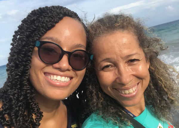 jamaican beachcomber Rochelle Frankson and her mom