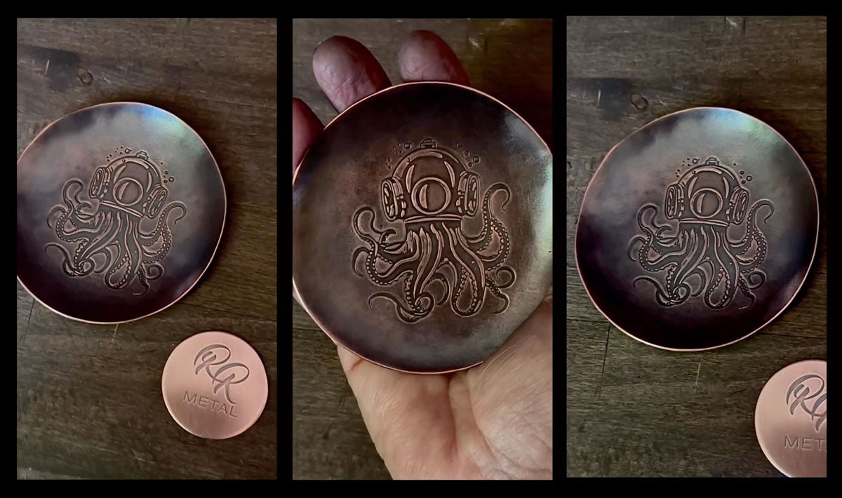 copper metal trinket dish