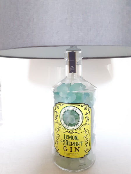 sea glass bottle lamp