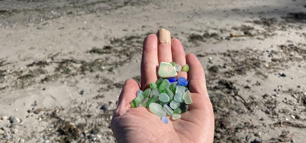 handful of beach glass