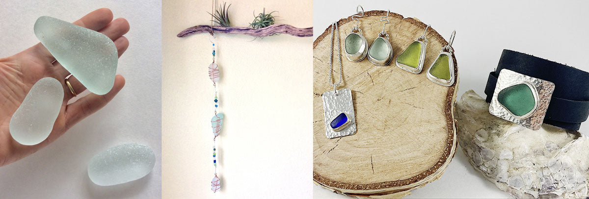 art and jewelry made from sea glass