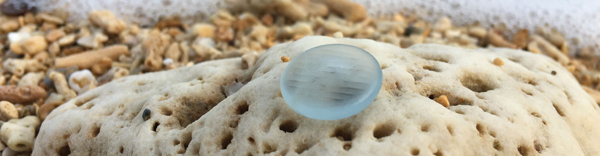 beautiful sea glass ohajiki on the beach in japan