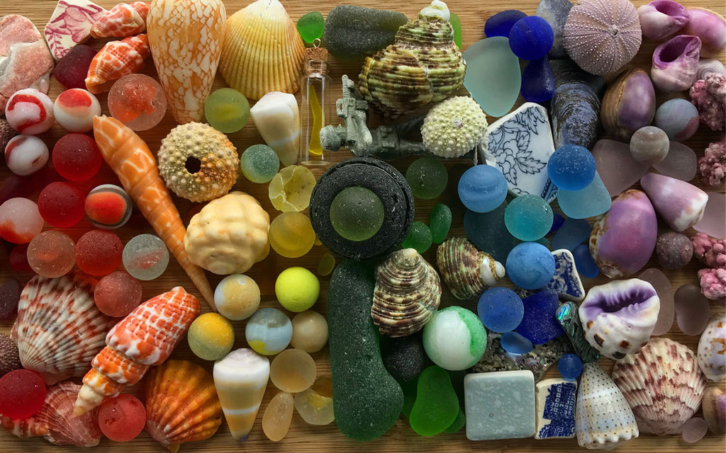 sea glass and sea marbles from hawaii