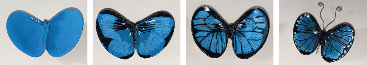 wing design for painted butterfly with seashells